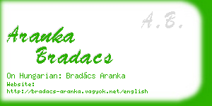 aranka bradacs business card