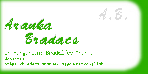 aranka bradacs business card